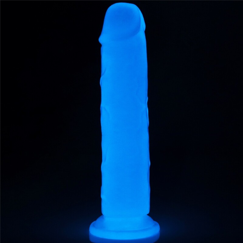 Фалоімітатор реалістичний Lovetoy Lumino Play Dildo світиться в темряві, на присосці, прозорий, 21 х 4 см - Зображення 1