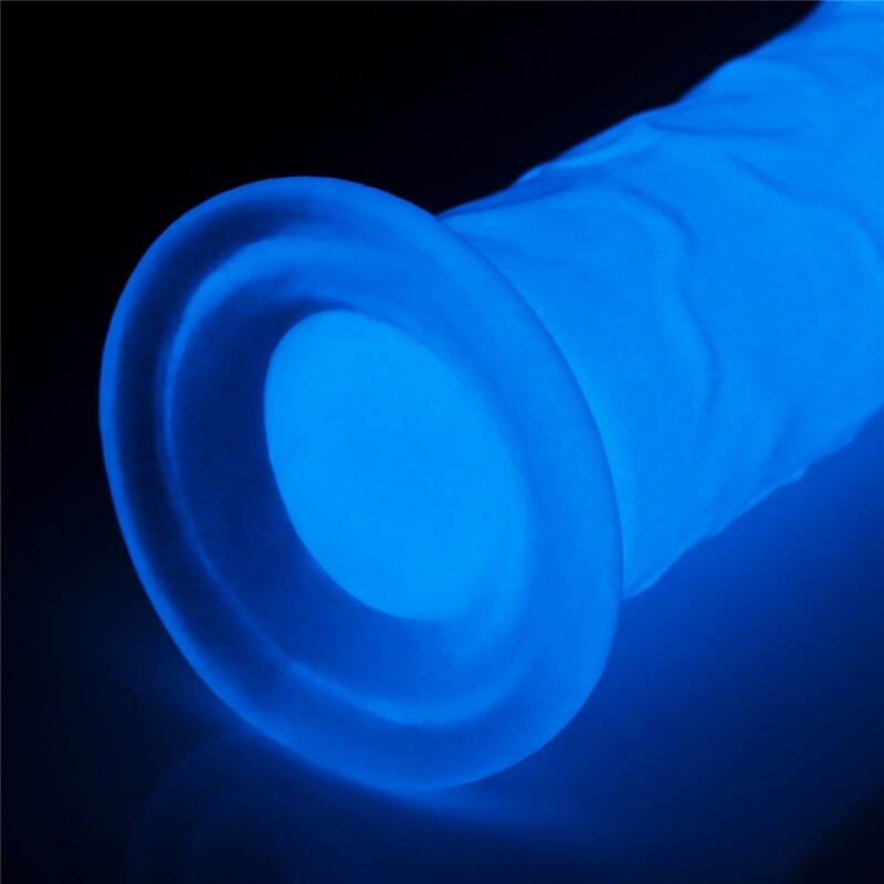 Фалоімітатор реалістичний Lovetoy Lumino Play Dildo світиться в темряві, на присосці, прозорий, 21 х 4 см - Зображення 4