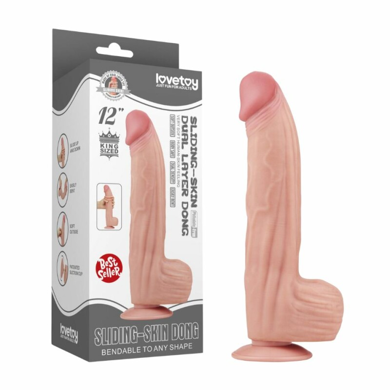 Фалоімітатор реалістичний гігант Lovetoy беж, 31 х 6.2 см