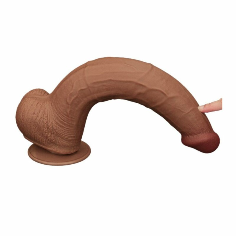 Фалоімітатор реалістичний гігант Lovetoy коричневий, 34 х 6.2 см - Изображение 8