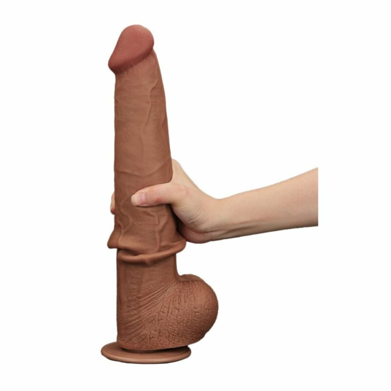 Фалоімітатор реалістичний гігант Lovetoy коричневий, 34 х 6.2 см - Изображение 9