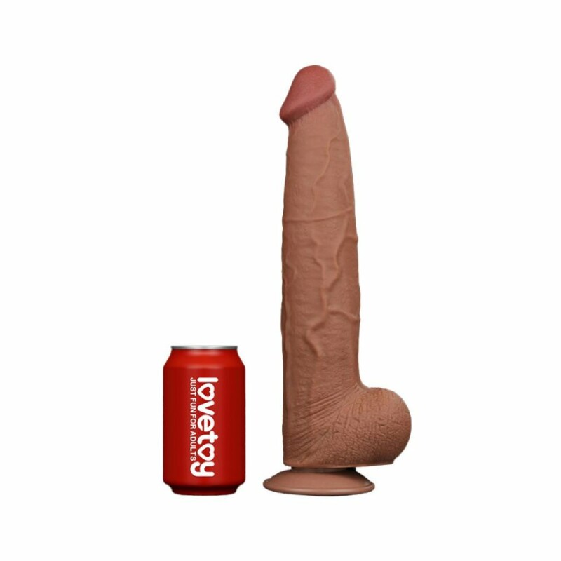 Фалоімітатор реалістичний гігант Lovetoy коричневий, 34 х 6.2 см - Изображение 1