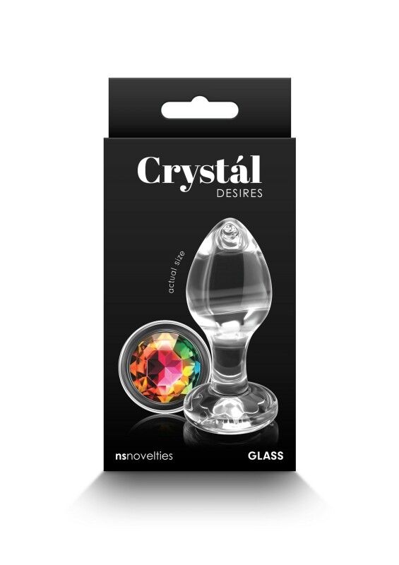 Анальна пробка з кристалом M Crystal Desires NS Novelties, скляна, прозора, 8.4 х 3.9 см - Изображение 1