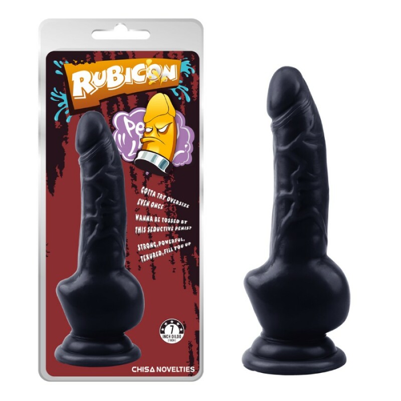 Фалоімітатор з мошонкою Chisa Rubicon на присосці чорний, 18 х 3.2 см