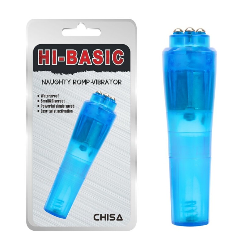 Вібратор для клітору Chisa HiBasic Naughty Romp блакитний, 10 х 2.1 см
