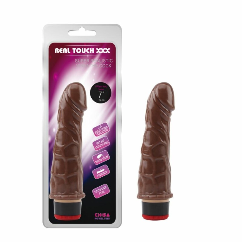 Вібратор реалістичний Chisa RealTouch, коричневий, 18 х 3.6 см