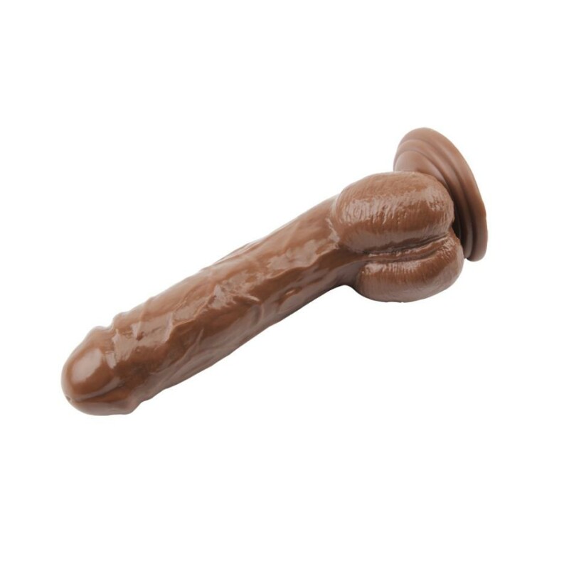 Фалоімітатор з мошонкою на присосці Jeff Stryker 8.9 Ballsy Super Cock коричневий, 22 см х 4 см - Зображення 4