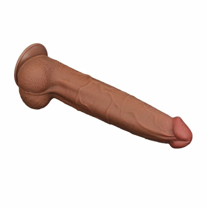 Фалоімітатор реалістичний гігант Lovetoy коричневий, 34 х 6.2 см - Изображение 2