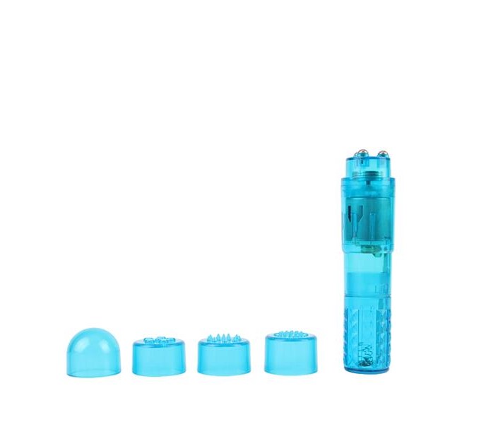 Міні-вібратор зі змінними насадками Chisa Ultimate Massager, блакитний, 10 см х 2.5 см - Зображення 1