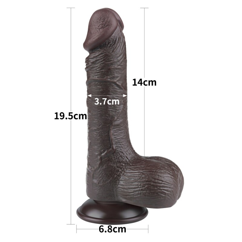 Фалоімітатор реалістичний Lovetoy Sliding-Skin Dong на присосці, чорний, 19.5 х 3.7 см - Зображення 1