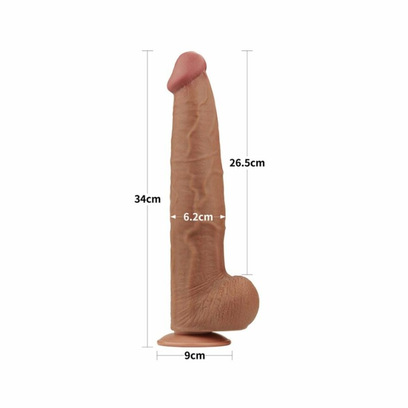 Фалоімітатор реалістичний гігант Lovetoy коричневий, 34 х 6.2 см - Изображение 3