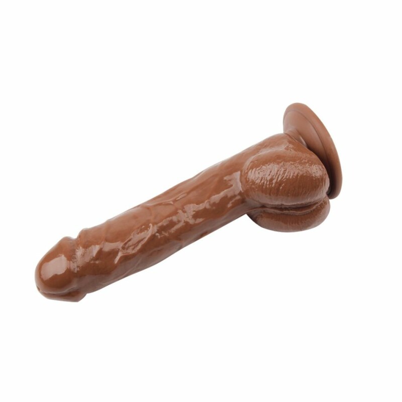 Реалістичний вібратор Jeff Stryker 8.9 Vibrating Dildo на присосці, коричневий, 22.8 х 3.8 см - Зображення 4