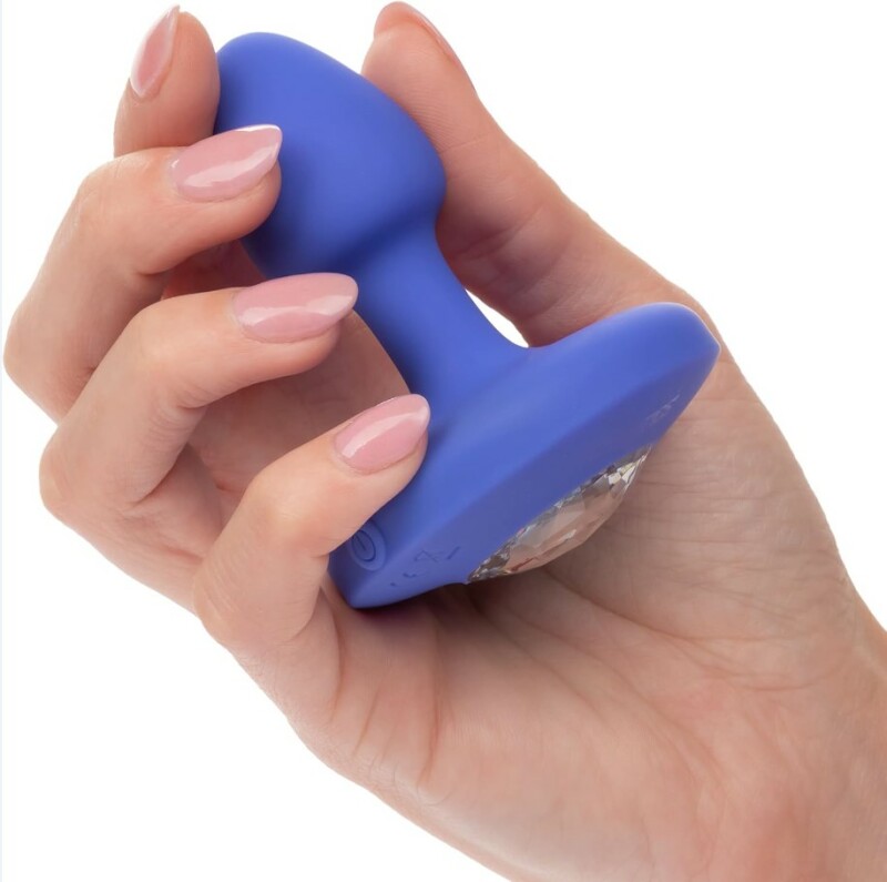 Анальна пробка з вібрацією CalExotics Vibrating Probe Cheeky Gems, синя, 5 х 2 см - Изображение 1