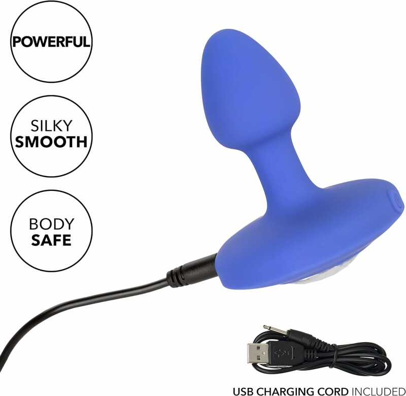 Анальна пробка з вібрацією CalExotics Vibrating Probe Cheeky Gems, синя, 5 х 2 см - Изображение 2