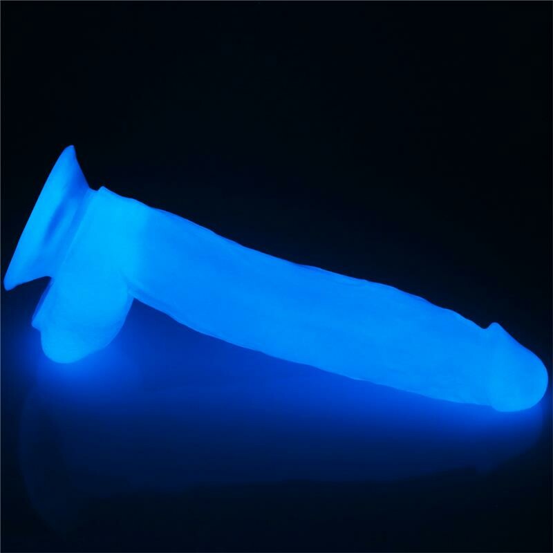 Фалоімітатор світиться в темряві Lovetoy Lumino Play Dildo 10, реалістичний на присосці, 26 см х 5 см - Изображение 2
