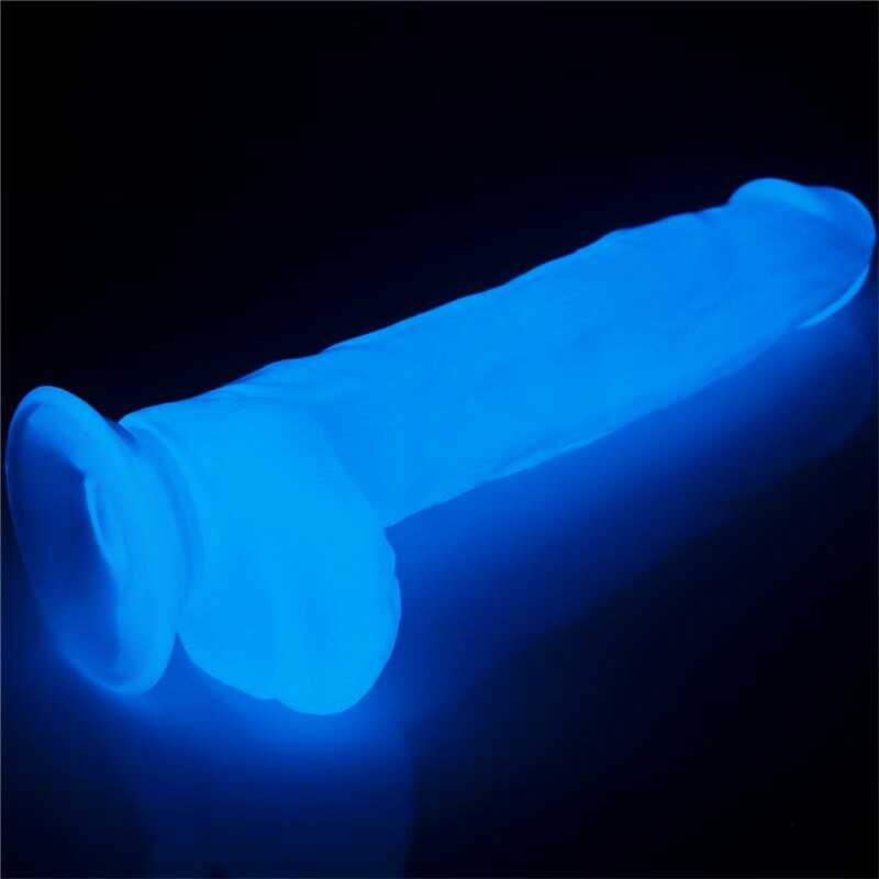 Фалоімітатор світиться в темряві Lovetoy Lumino Play Dildo 10, реалістичний на присосці, 26 см х 5 см - Изображение 3