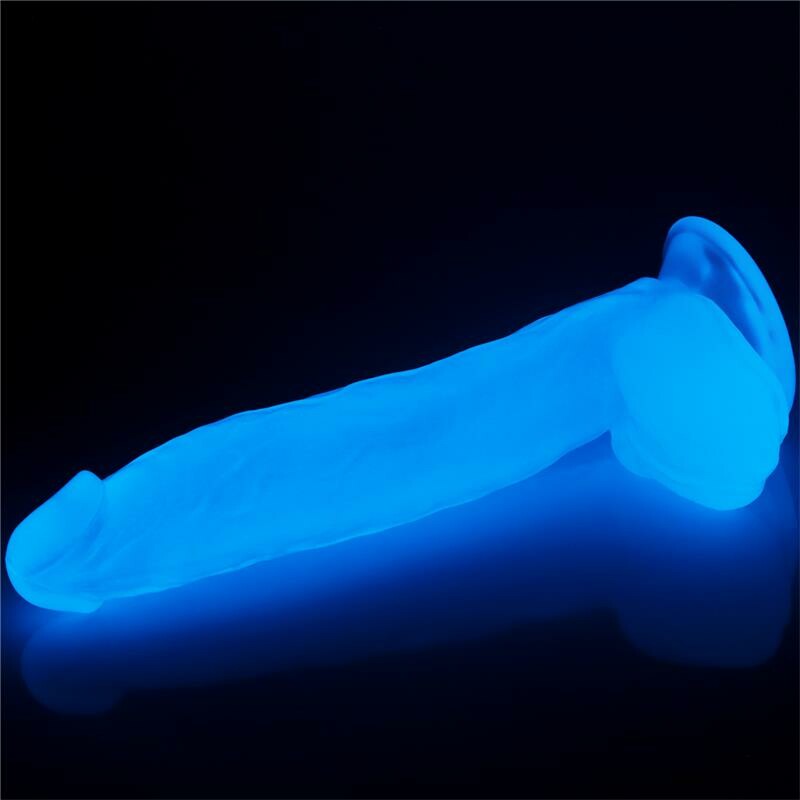 Фалоімітатор світиться в темряві Lovetoy Lumino Play Dildo 10, реалістичний на присосці, 26 см х 5 см - Изображение 4
