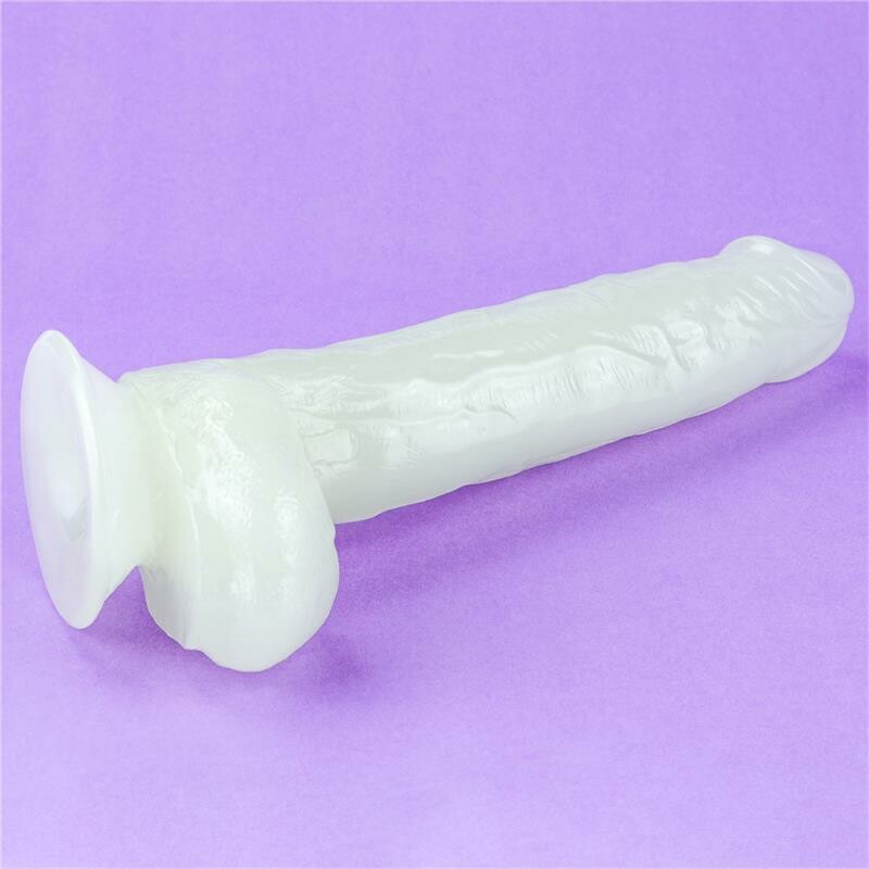 Фалоімітатор світиться в темряві Lovetoy Lumino Play Dildo 10, реалістичний на присосці, 26 см х 5 см - Изображение 7