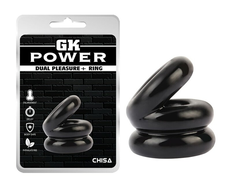 Ерекційне кільце подвійне Chisa Dual Pleasure, чорне