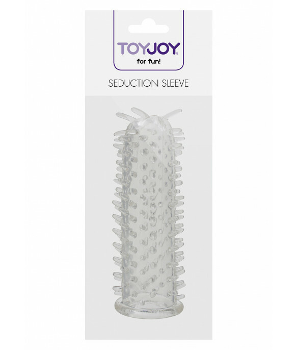 Насадка на пеніс із шипиками Toy Joy Seduction Sleeve Clear, прозора, 11.5 х 1.9 см - Зображення 1