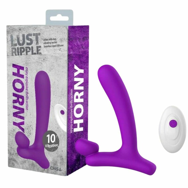 Вібратор зі стимуляцією клітора Chisa Horny hunter vibrating в формі букви L, фіолетовий, 16 х 3.8 см