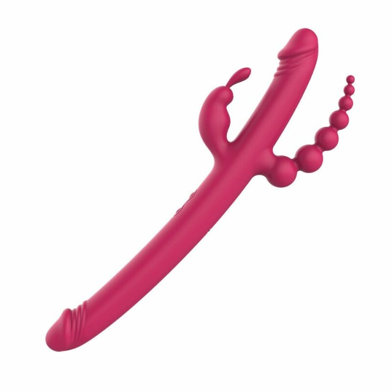 Вібратор з 4 стимулюючими кінцями Dreamtoys Essentials Anywhere Pleasure Vibe Pink рожевий, 40 см х 3.7 см - Изображение 1
