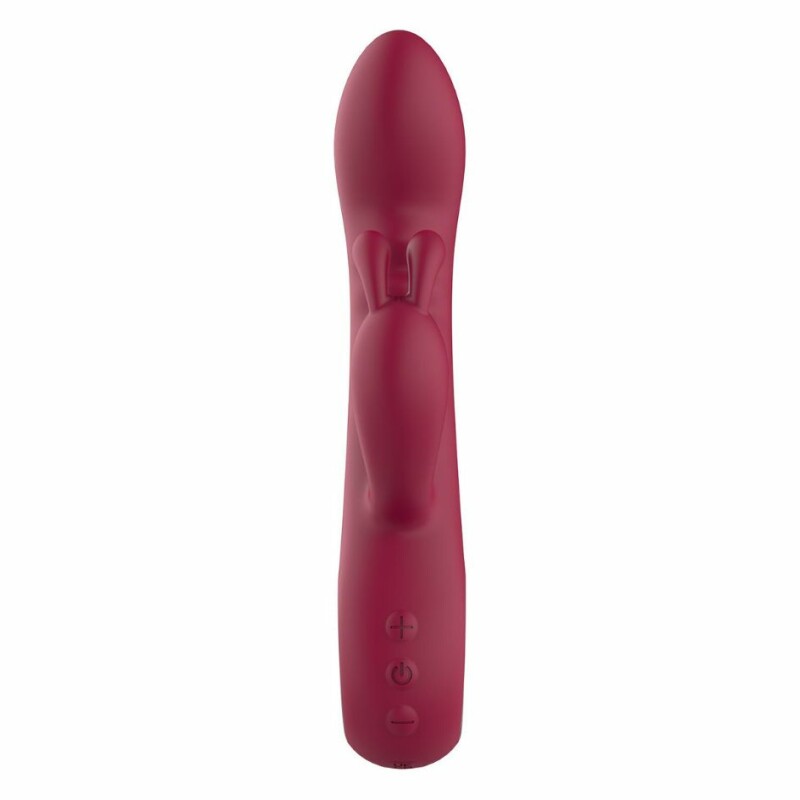 Вібратор кролик рельєфний Dream Toys Glam Rabbit Vibe червоний, 22.5 х 4 см - Зображення 3