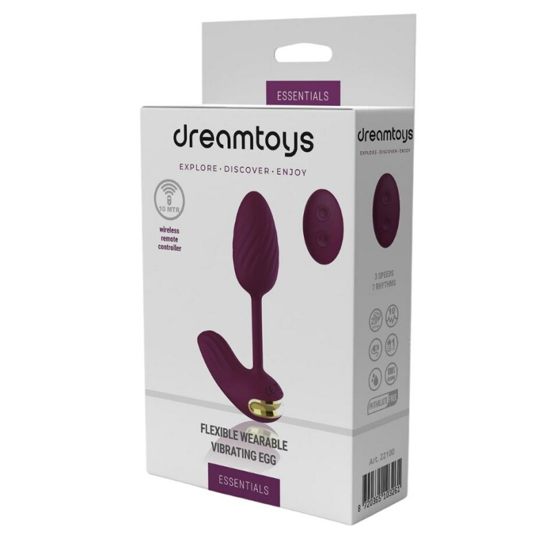 Віброяйце гнучке з пультом управління Dream Toys Essentials, фіолетове - Зображення 5