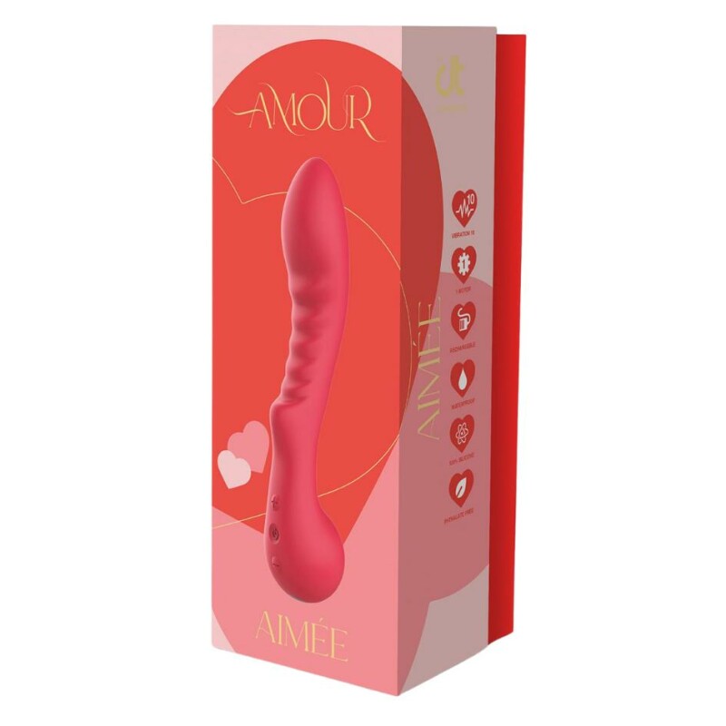 Вібратор рельєфний для точки G Dream Toys Amour Aimee червоний, 22 х 4.1 см - Изображение 4