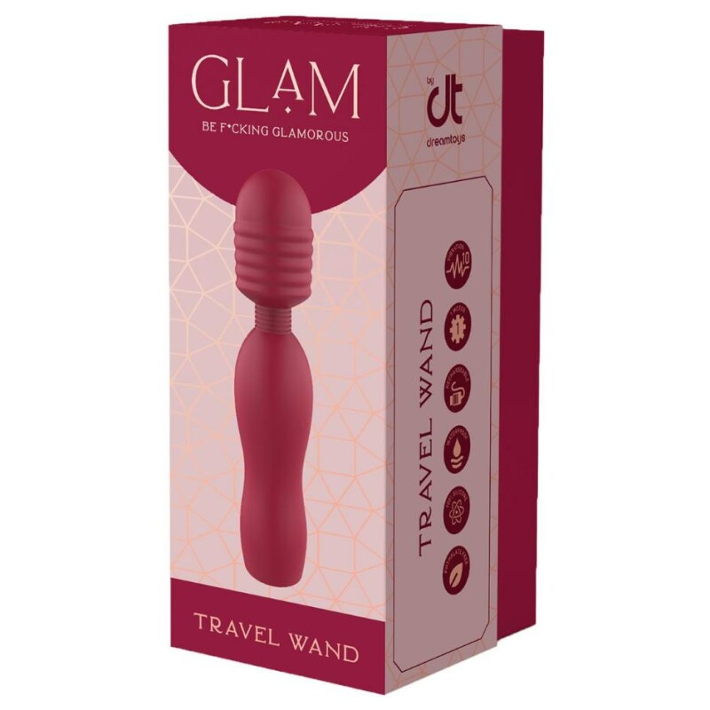 Вібратор мікрофон Dream Toys Glam Travel Wand червоний, 14.5 см х 3.3 см - Зображення 3