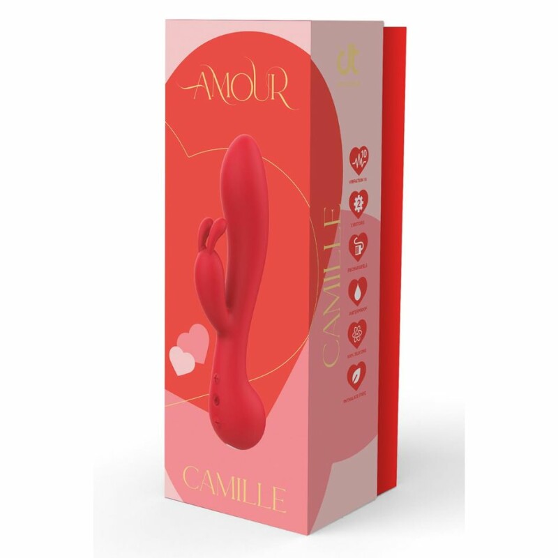 Вібратор кролик Dream Toys Amour Camille червоний, 22 х 4.1 см - Зображення 4