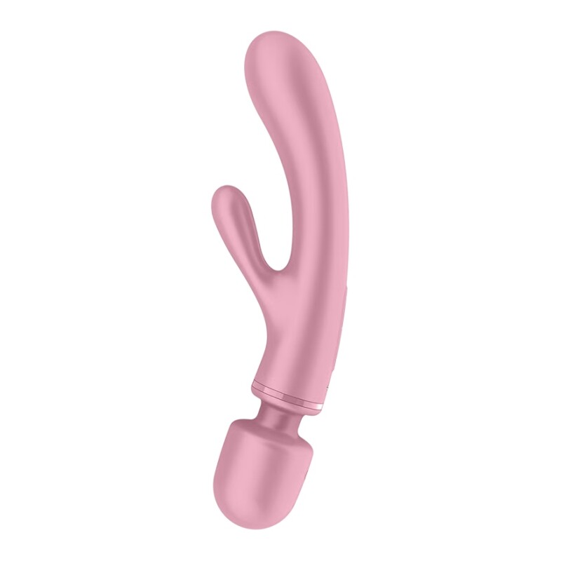 Двосторонній вібратор-кролик і мікрофон Satisfyer Triple Lover рожевий, 23.7 х 4.8 см - Изображение 2