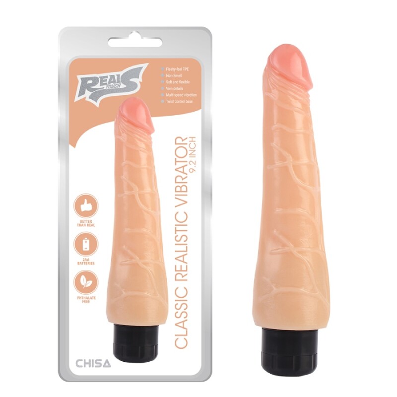 Вібратор реалістичний Chisa Real Touch S 9.2, бежевий, 23.5 х 5.2 см