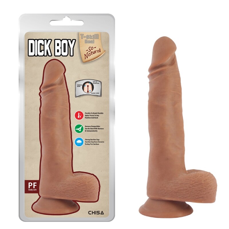 Фалоімітатор реалістичний Chisa Dick Boy, на присосці, бежевий, 22 х 4.4 см