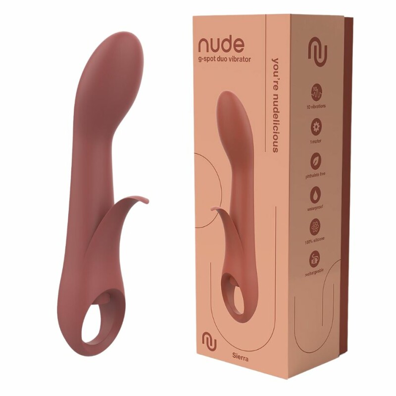 Вібратор Dream Toys Nude Sierra для точки G коричневий, 20.1 х 3.8 см