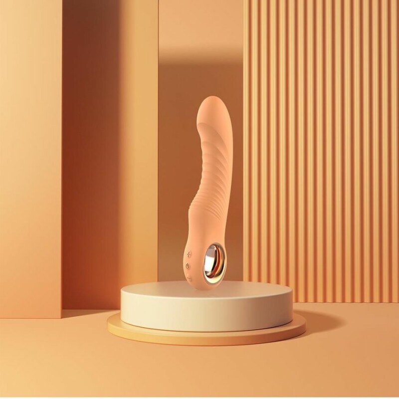 Вібратор ребристий Dream Toys Glam Glam Flexible Ribbed Vibe помаранчевий, 22 х 3.9 см - Зображення 6