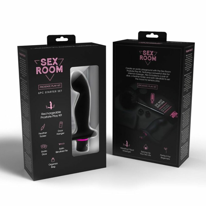 Набір з масажером простати Sex Room Prostate Play Kit 5 предметів і мішечок для зберігання, чорного кольору, 15 х 3 см - Зображення 2