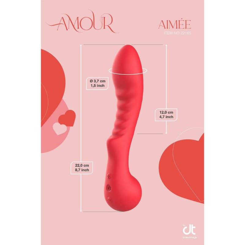 Вібратор рельєфний для точки G Dream Toys Amour Aimee червоний, 22 х 4.1 см - Изображение 6