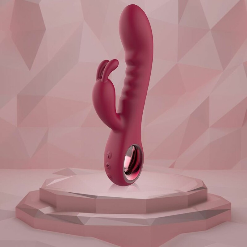 Вібратор кролик рельєфний Dream Toys Glam Rabbit Vibe червоний, 22.5 х 4 см - Зображення 9