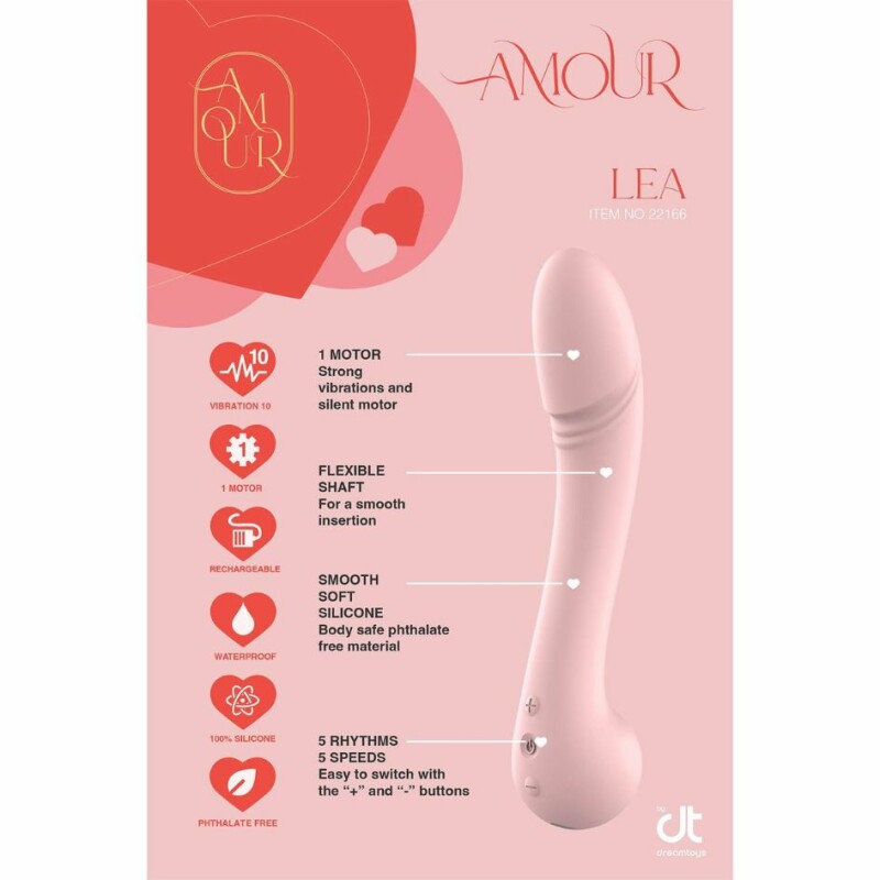 Вібратор класичний для стимуляції точки G Dream Toys Amour Lea, рожевий, 22.1 х 4 см - Зображення 5
