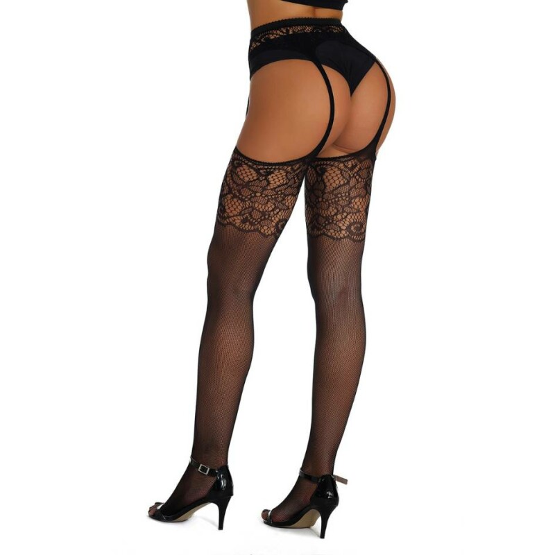 Колготки з імітацією панчіх Star Night Suspender Stocking з поясом і підтяжками, XS-M - Изображение 4