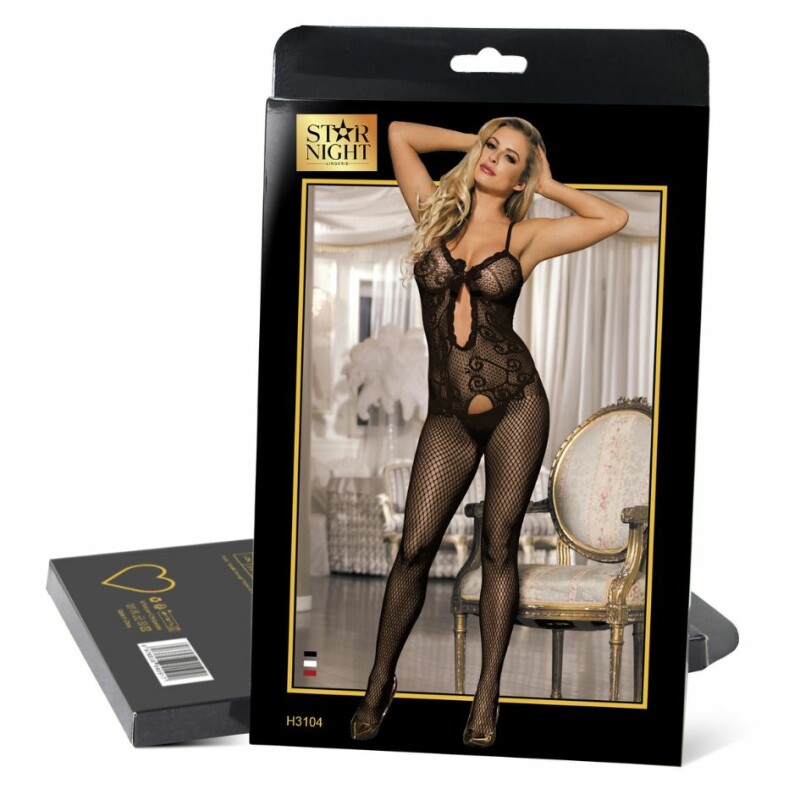 Комбінезон з інтимним доступом Star Nigh Fishnet Bodystocking у сіточку, чорний, XS-M - Зображення 2