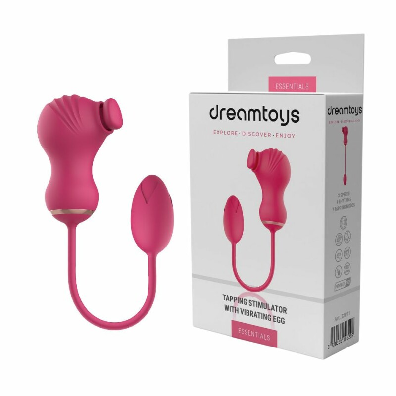 Подвійний стимулятор Dream Toys Essentials 2в1 для клітора і вібраційне яйце, рожевий