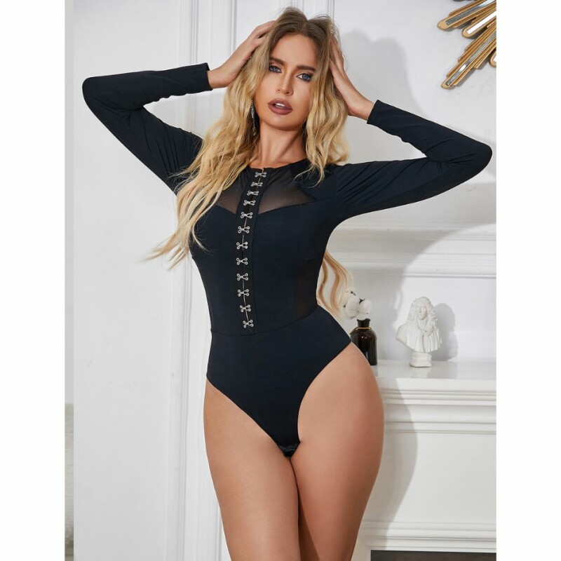 Боді з рукавами Star Night Long Sleeve Slim Mesh Bodysuit, XS-M