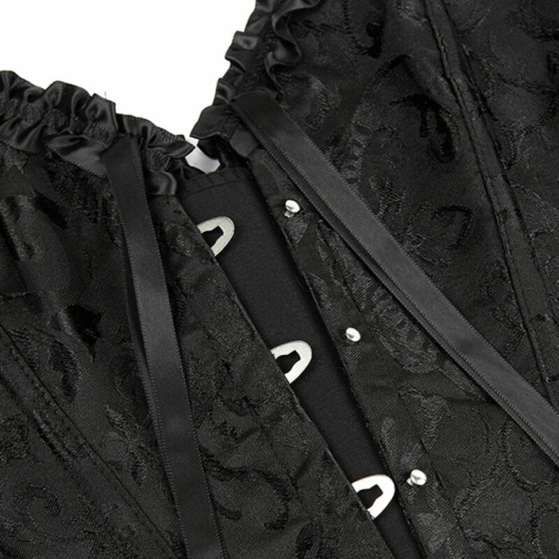 Корсет з бюстом Star Night Corset Top XS, з гачками і шнурівкою, чорний - Зображення 7
