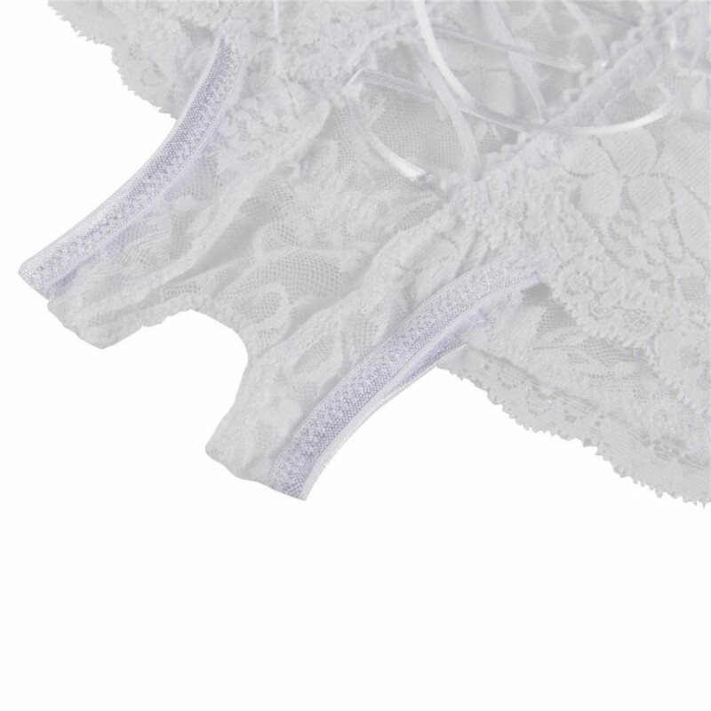 Трусики з доступом на шнурівці зі стрічки Star Night Lace Panty мереживні, білі, XS-S - Изображение 2