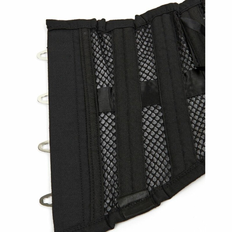 Корсет із сітки Star Night Steel Bones Grid Corsets S, з гачками і шнурівкою, чорний - Изображение 7