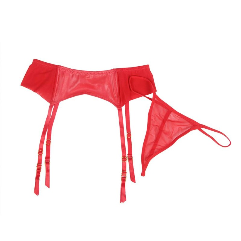 Пояс для панчіх і трусики Star Night Sexy Stretch XS-S, червоні - Зображення 4