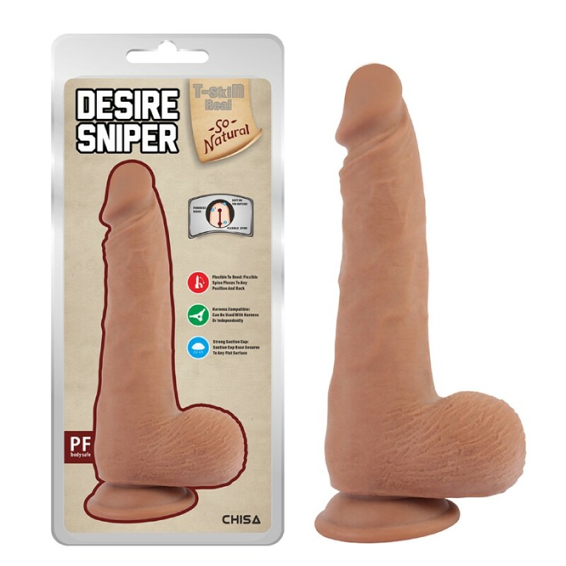 Фалоімітатор реалістичний Chisa Desire Sniper, на присосці, бежевий 23 х 4.9 см