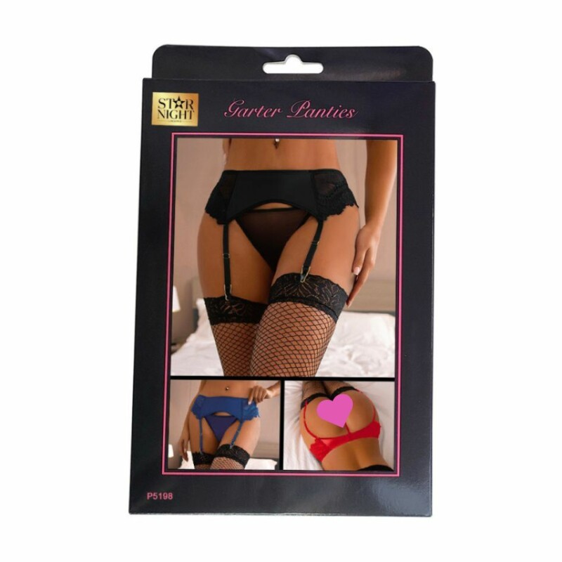 Пояс для панчіх з трусиками Star Night Garter and Panty, чорний, XS-S - Зображення 4